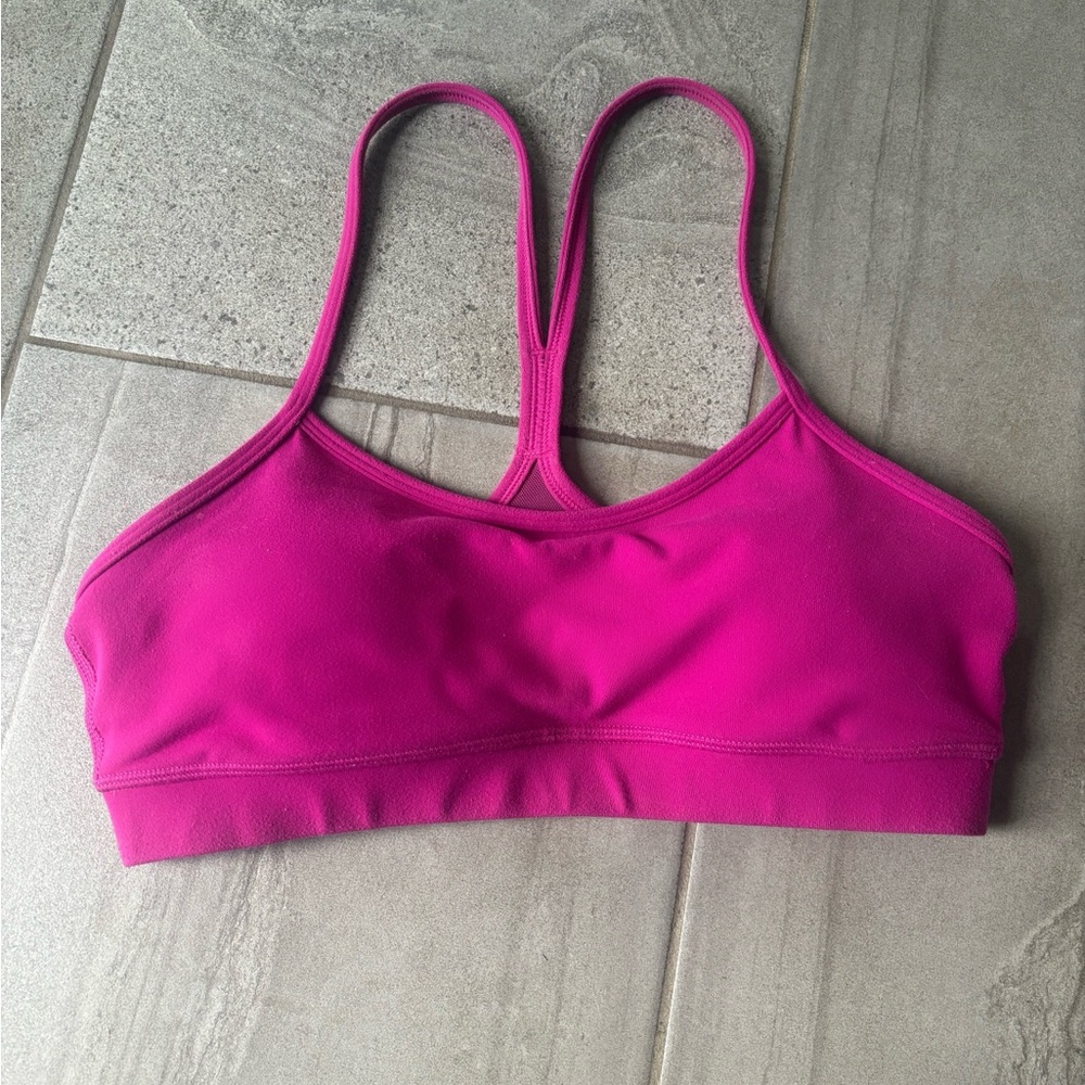 LULU LEMON PINK FLOW Y SPORTS BRA
